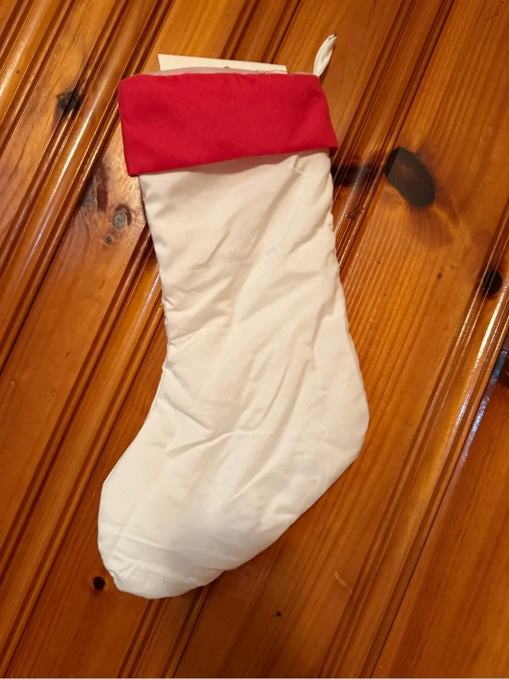 Holiday Stocking - Red and White 